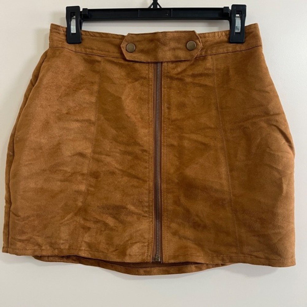 Rue 21 Women Faux Suede Mini Skirt Small Y2K Western Cowgirl Rodeo Festival Boho
